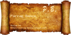 Parrag Bence névjegykártya